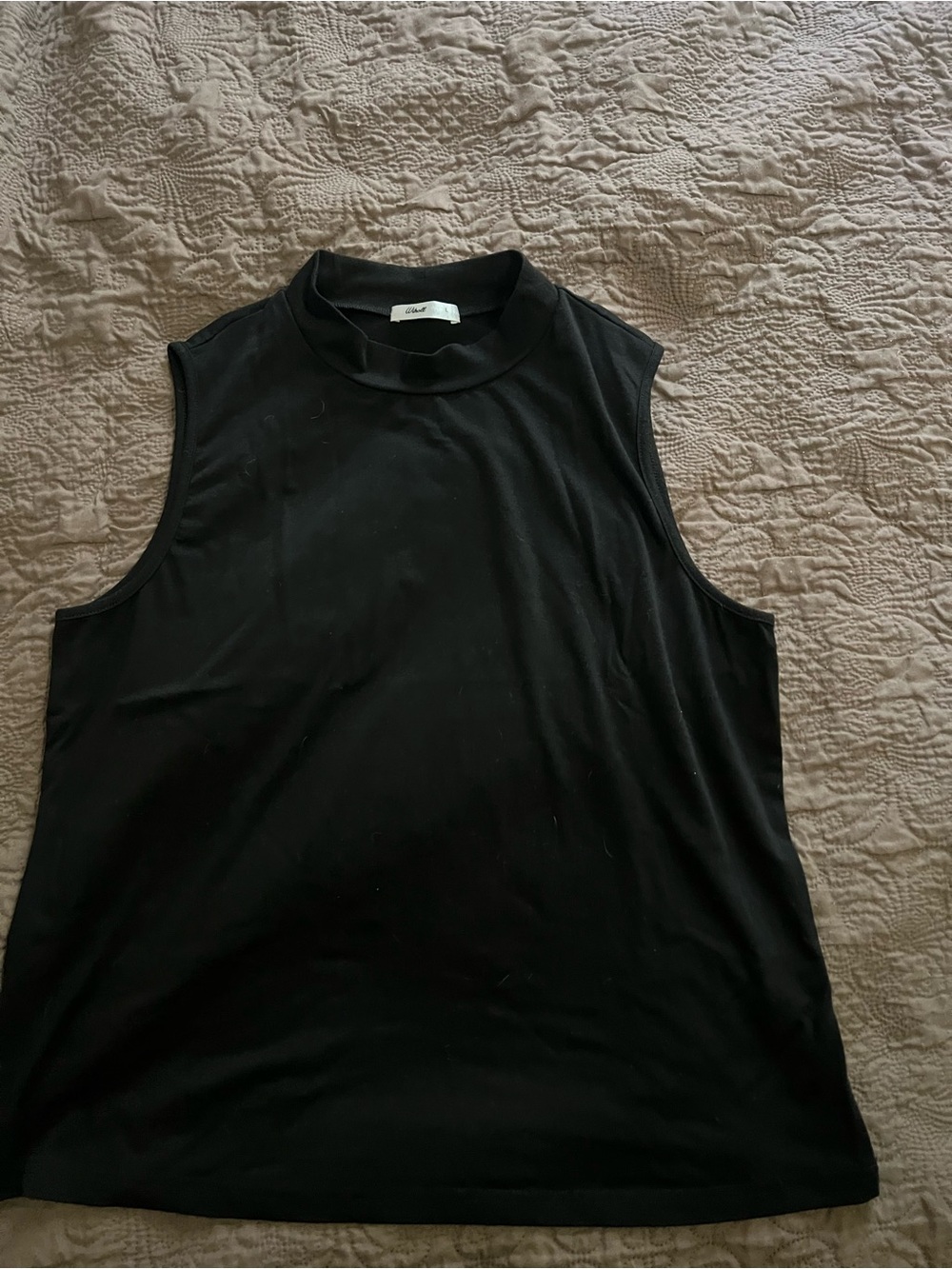Women's Sleeveless Mock Neck Tank Top - Black